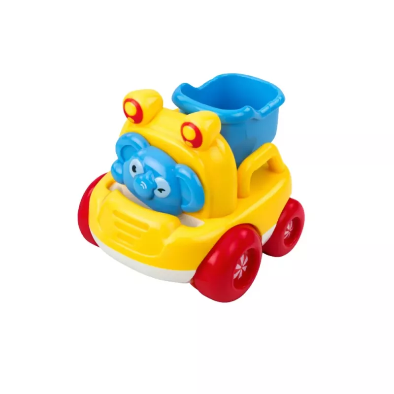 LEAN TOYS Set of Construction Vehicles with Animals for Toddlers Colorful 3 pcs.