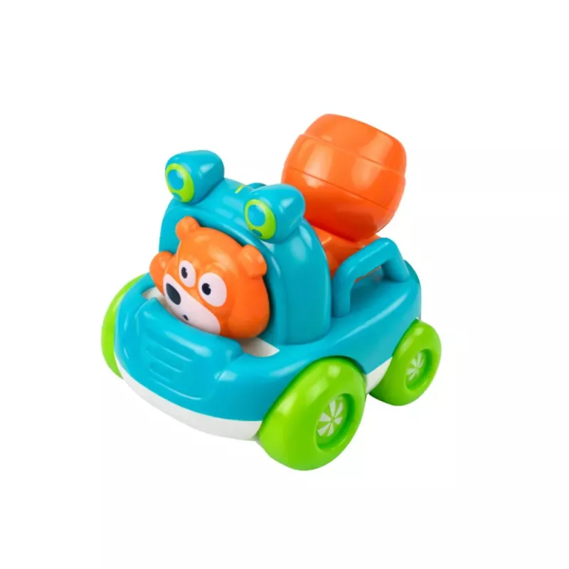 LEAN TOYS Set of Construction Vehicles with Animals for Toddlers Colorful 3 pcs.