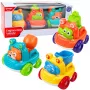 LEAN TOYS Set of Construction Vehicles with Animals for Toddlers Colorful 3 pcs.