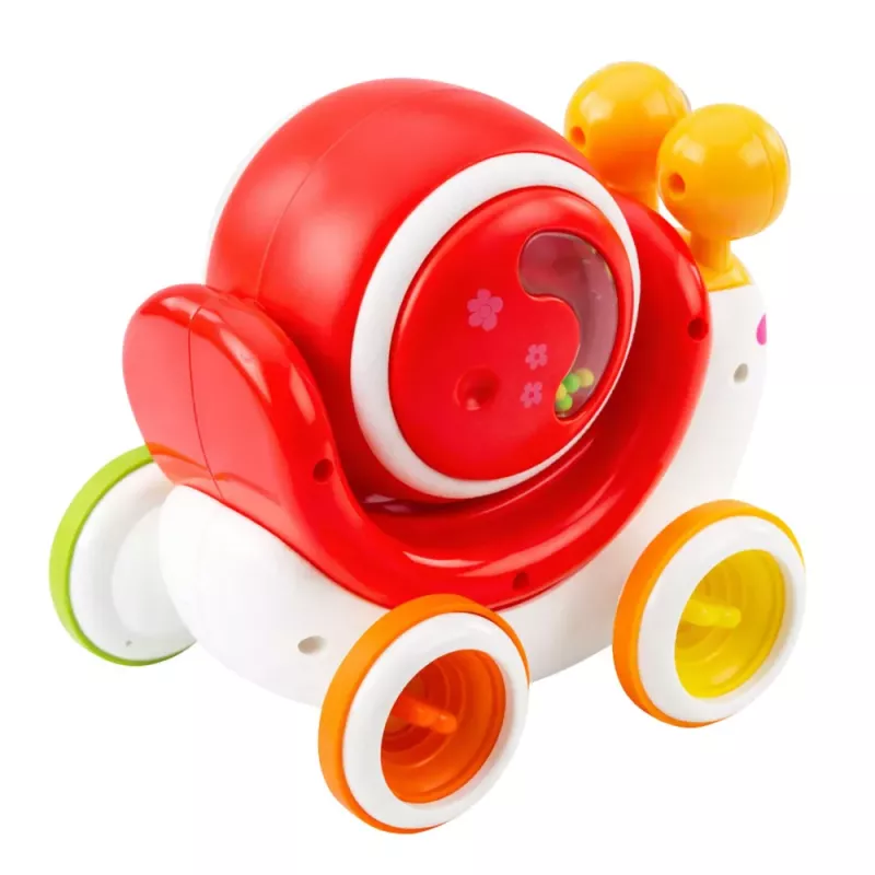 LEAN TOYS Interactive Snail Riding Drum Musical Educational Red