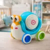 LEAN TOYS Interactive Snail Riding Drum Musical Educational Blue