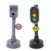 LEAN TOYS Set of Traffic Lights, Speed Camera, Mat, Construction Cars, Lights and Sounds