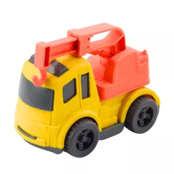 LEAN TOYS Construction Vehicle Set: Cars, Concrete Mixer, Truck with Hook, BIOPlastic