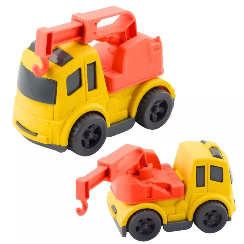 LEAN TOYS Construction Vehicle Set: Cars, Concrete Mixer, Truck with Hook, BIOPlastic