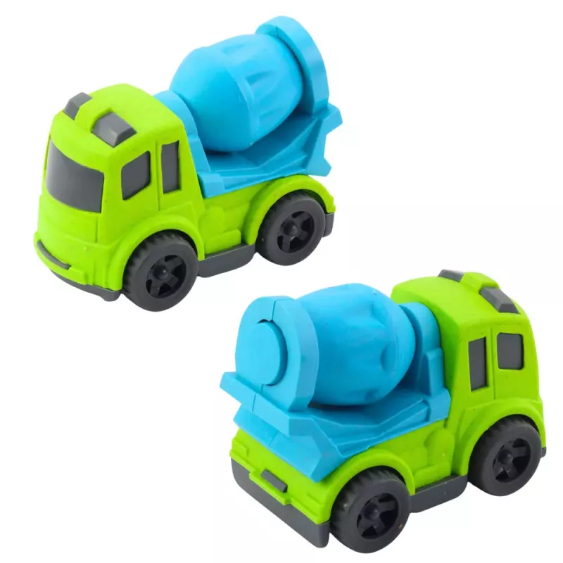 LEAN TOYS Construction Vehicle Set: Cars, Concrete Mixer, Truck with Hook, BIOPlastic