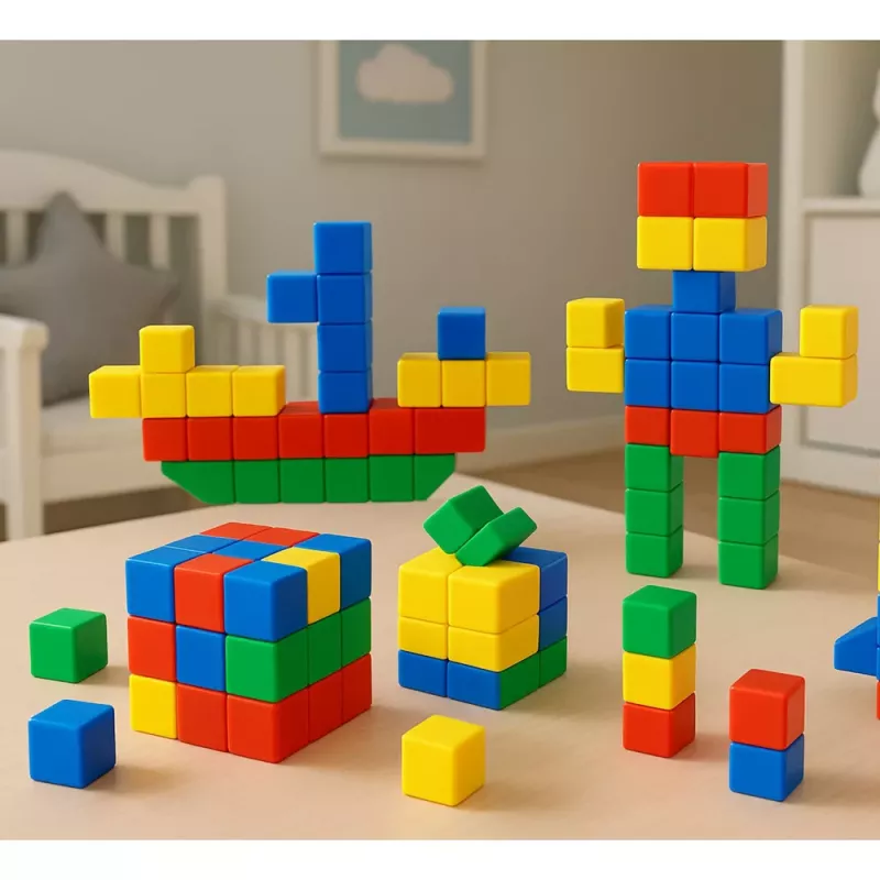LEAN TOYS Set of Magnetic Blocks for Children Colorful Puzzle 32 pcs.