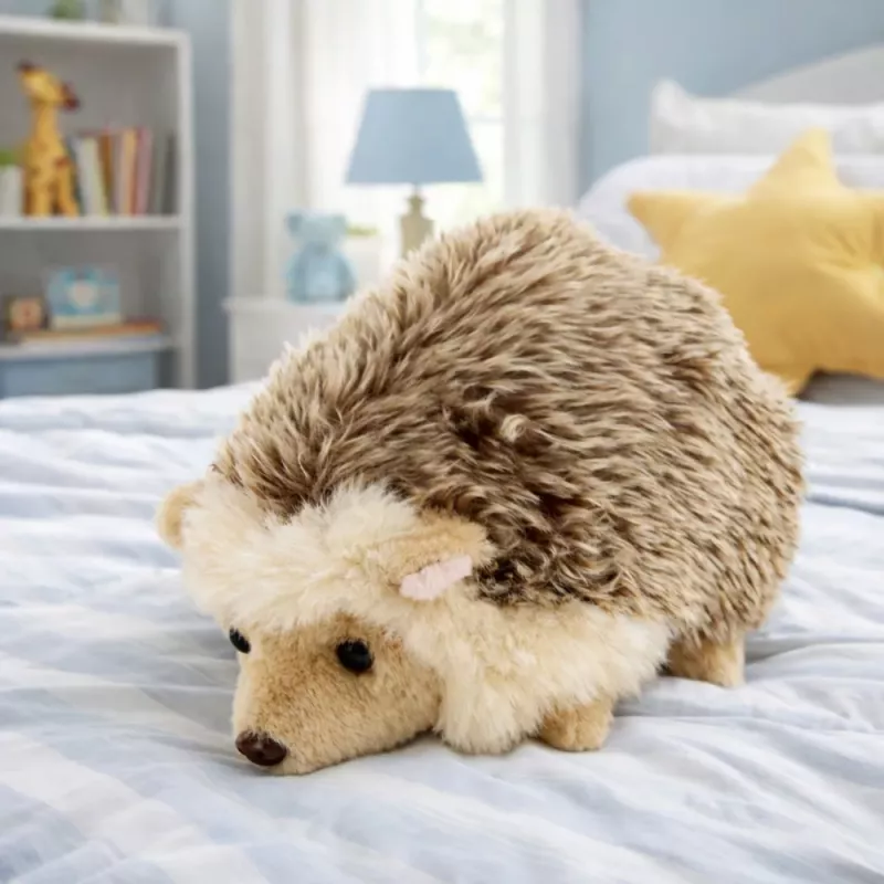 LEAN TOYS Plush Toy Cuddly Soft Brown Hedgehog 16cm