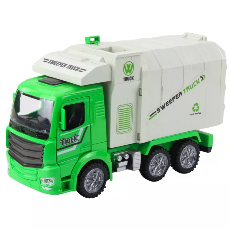 LEAN TOYS Garbage Truck City Lights Sounds Green