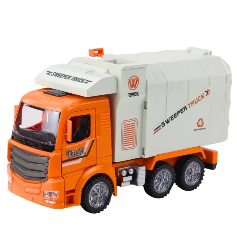 LEAN TOYS Garbage Truck City Lights Sounds Orange