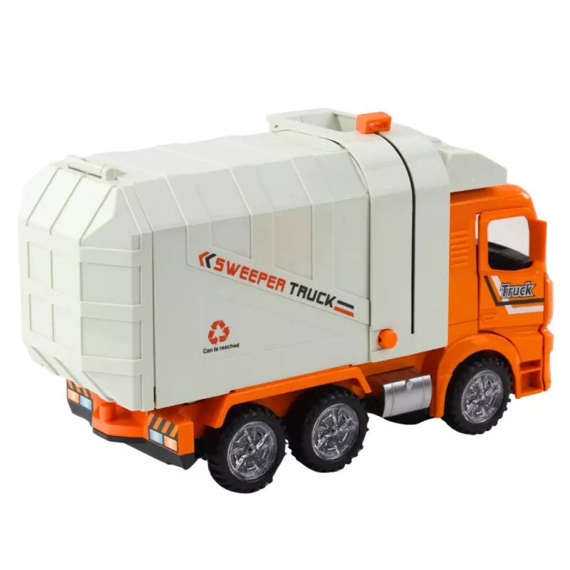 LEAN TOYS Garbage Truck City Lights Sounds Orange