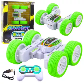 LEAN TOYS Remote Controlled Acrobatic Off-Road Car 360° Green 1:32