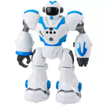 LEAN TOYS Interactive Remote Controlled Robot RC 16 Functions Lights Sounds Blue