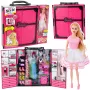 LEAN TOYS Pink Wardrobe Set for Dolls, Dresses, Shoes, Accessories