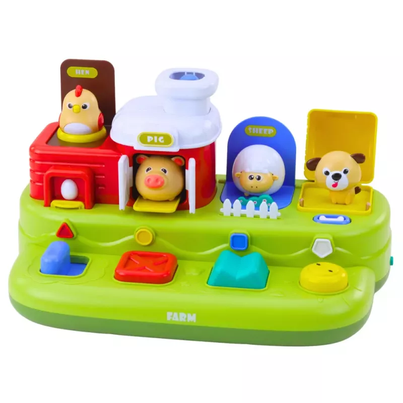 LEAN TOYS Interactive Educational Toy for Toddlers - Pop-Up Animals Farm