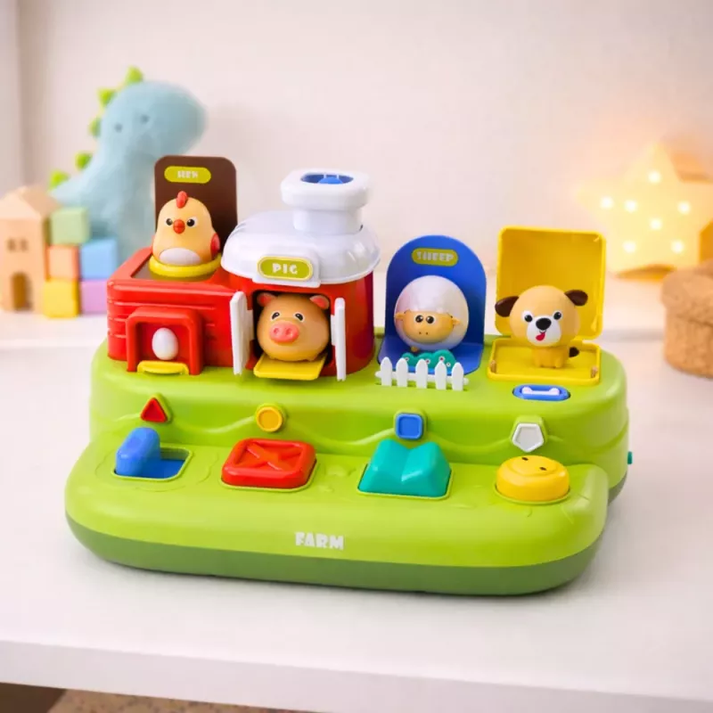 LEAN TOYS Interactive Educational Toy for Toddlers - Pop-Up Animals Farm
