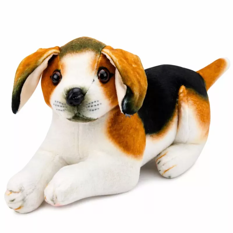LEAN TOYS Plush Beagle Dog, Stuffed Animal, Soft Dog, 25 cm