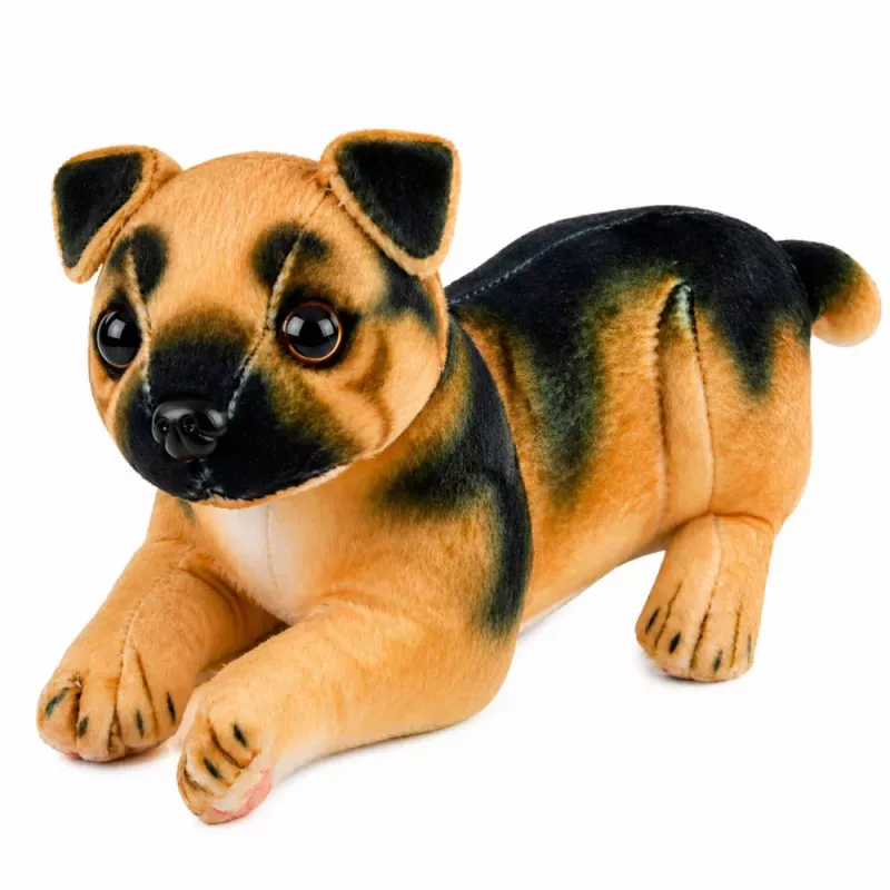 LEAN TOYS Plush Dog German Shepherd Cuddly Toy 25 cm