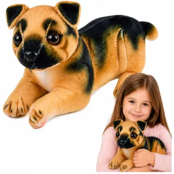 LEAN TOYS Plush Dog German Shepherd Cuddly Toy 25 cm