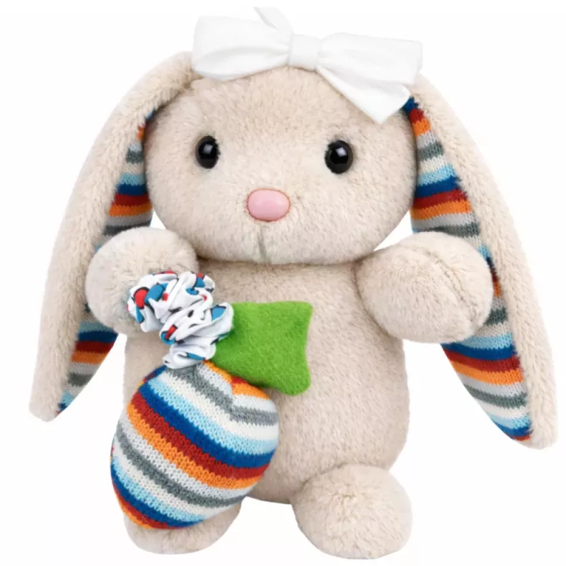 LEAN TOYS Soft Plush Bunny Music Box Cuddly Toy Mascot Beige