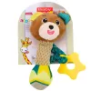 LEAN TOYS Plush Teddy Bear Rattle with Teether and Squeaker for Babies