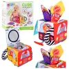 LEAN TOYS Soft Sensory Cube with Mirror Cars and Road Signs for Toddlers
