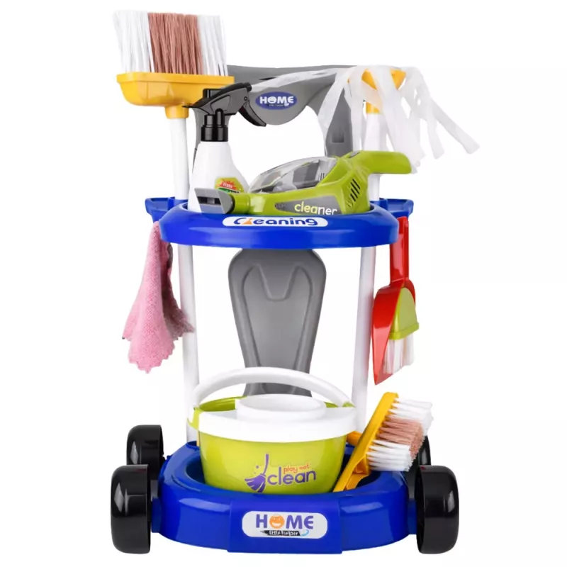 LEAN TOYS Children's Cleaning Set Stroller Interactive Vacuum Cleaner Accessories