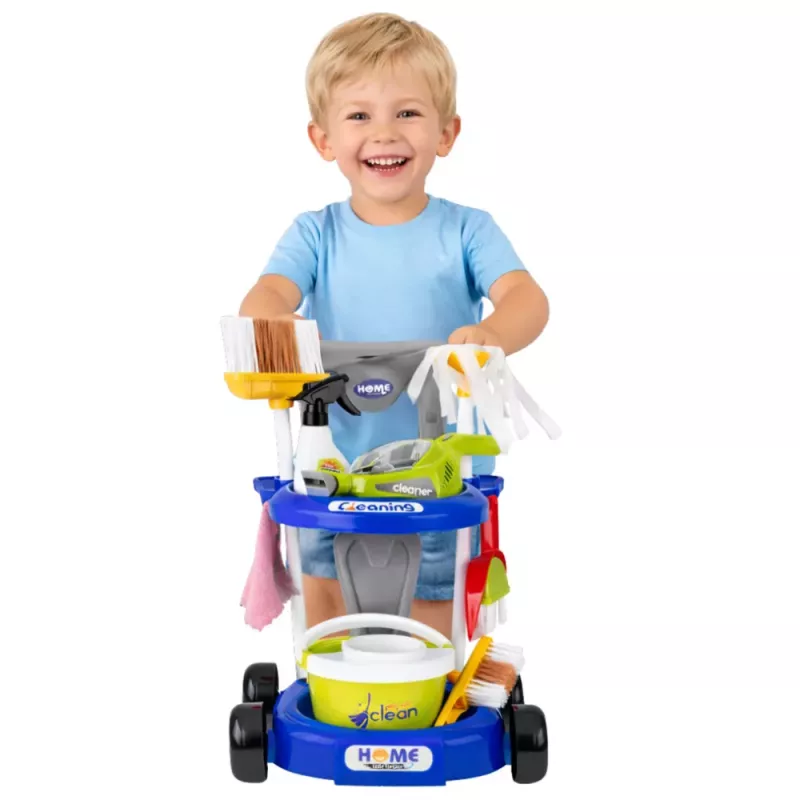 LEAN TOYS Children's Cleaning Set Stroller Interactive Vacuum Cleaner Accessories
