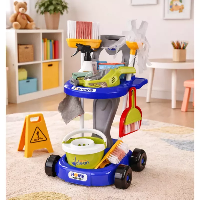 LEAN TOYS Children's Cleaning Set Stroller Interactive Vacuum Cleaner Accessories