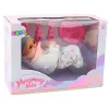 LEAN TOYS Baby Doll with Feeding Accessories, Bib, Hat, 28 cm