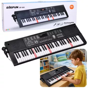 LEAN TOYS Keyboard Electric Piano with Microphone 200 Sounds 61 Keys 78cm