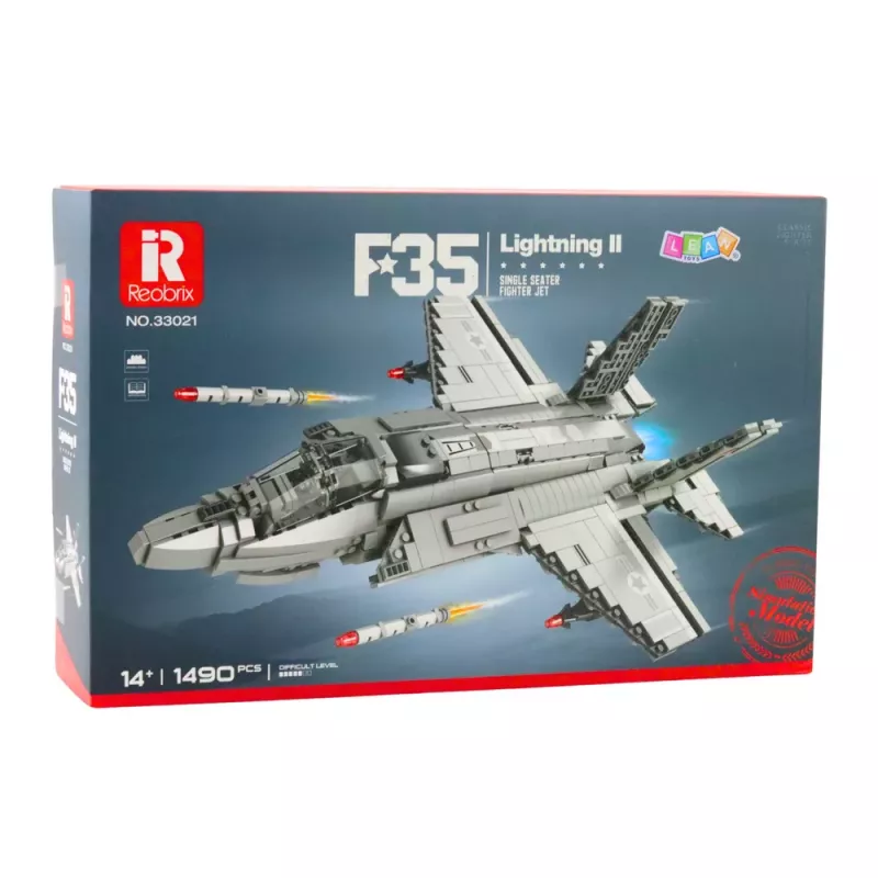 LEAN TOYS F-35 Lightning II Fighter Plane Construction Bricks Gray 1490 pcs.