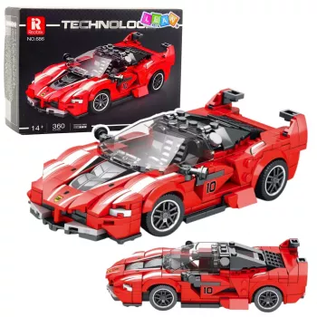 LEAN TOYS Building Blocks FXX-K Race Car Red 360 pcs.