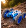 LEAN TOYS Remote Controlled Stunt Car RC Lights Smoke Drift 360° Blue