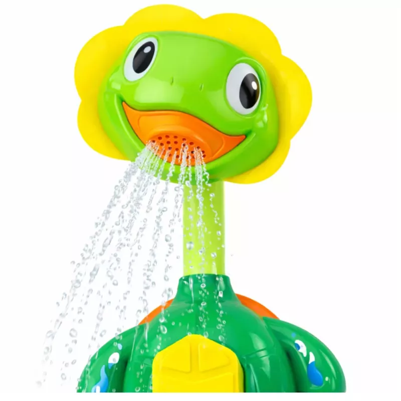 LEAN TOYS Bath Toy Turtle with Fish Fountain Shower Suction Cups