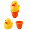 LEAN TOYS Bath Toy Set Duck Soap Dispenser Cup Blue