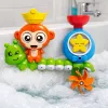 LEAN TOYS Water Bath Toy Monkey Caterpillar Cup Suction Cups