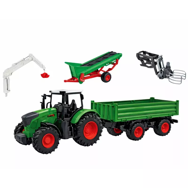 LEAN TOYS Agricultural Set Tractor with Trailer Animals Farmers Farm 45 pcs.