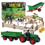 LEAN TOYS Agricultural Set Tractor with Trailer Animals Farmers Farm 45 pcs.