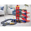 LEAN TOYS Multi-Storey Car Park 4 Levels with Elevator Helicopter Cars 70 Pieces
