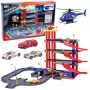 LEAN TOYS Multi-Storey Car Park 4 Levels with Elevator Helicopter Cars 70 Pieces