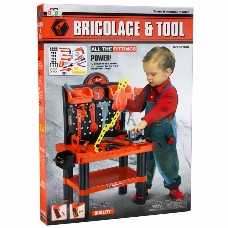 LEAN TOYS Children's Workshop DIY Table Tools Accessories 70 cm