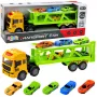 LEAN TOYS Lora Transport Truck With Cars Lights Sounds Green