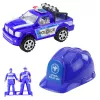 LEAN TOYS Large Police Car Figures Helmet Set for Children Blue