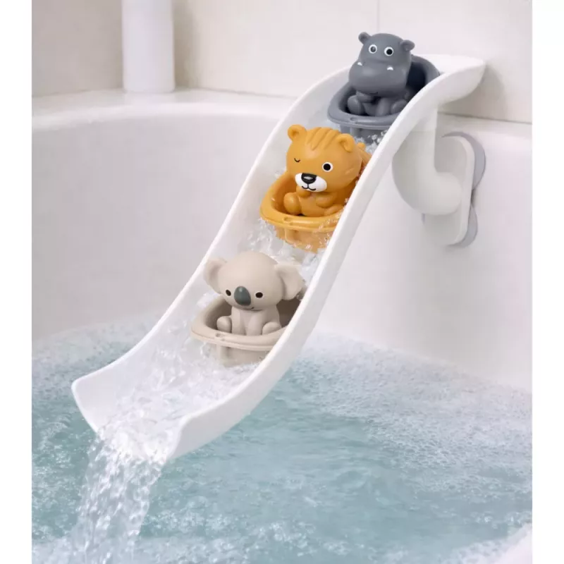 LEAN TOYS Bath Toys Set Animals in Boats Slide 11 pcs.