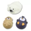 LEAN TOYS Bath Toys Set Fishing Rubber Animals Pastel Strainer 4 pcs.