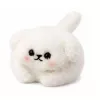 LEAN TOYS Plush White Dog with Wagging Tail and Squeaking Sounds Keychain 9 cm