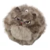 LEAN TOYS Plush Brown Kitten Keychain with Wiggle Tail and Squeaking Sound, 9 cm