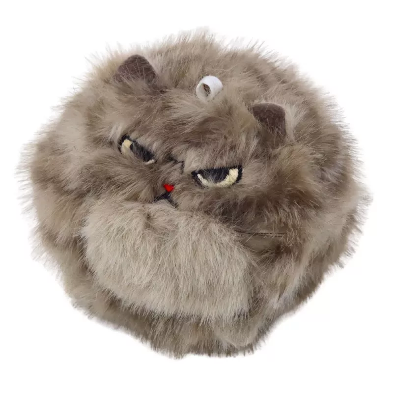 LEAN TOYS Plush Brown Kitten Keychain with Wiggle Tail and Squeaking Sound, 9 cm