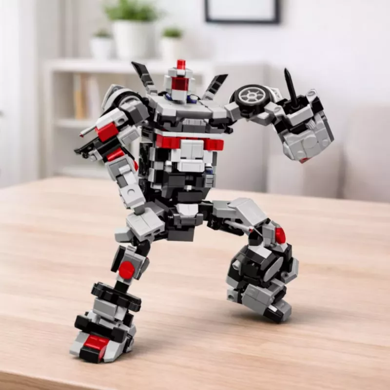 LEAN TOYS Construction Bricks Racing Car Robot 2in1 White 320 pcs.