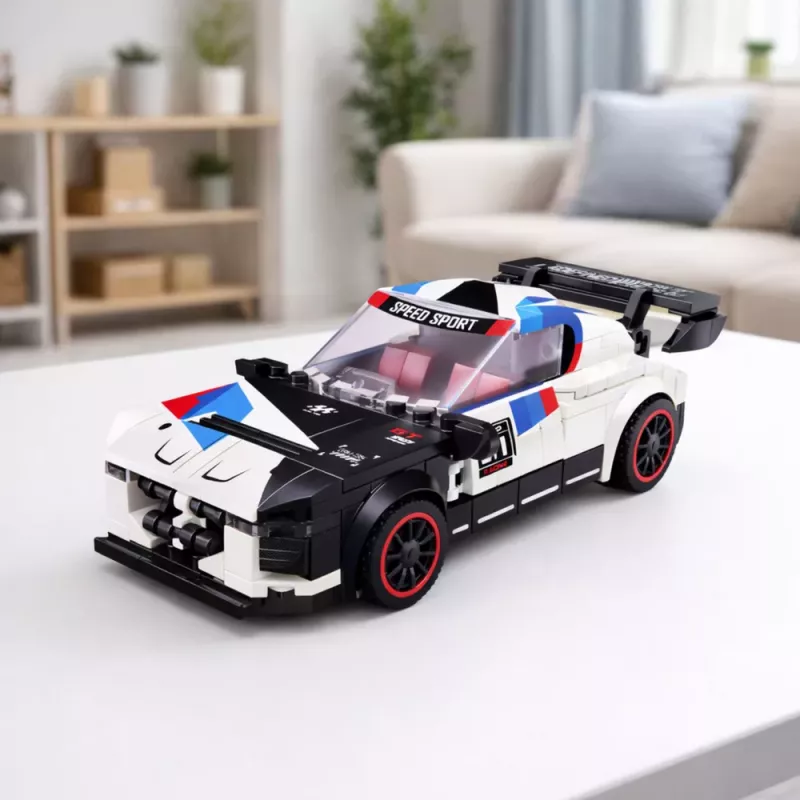 LEAN TOYS Construction Bricks Sports Car Robot 2in1 White 320 pcs